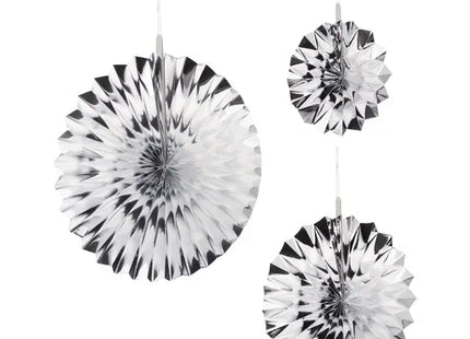 Silberne Papierdeko zum Hängen, 3er-Set – Stilvolle Raumgestaltung TK Gruppe® Grosshandel 