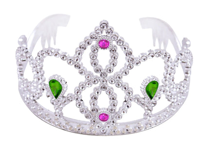 Silberne Tiara – 12 cm Durchmesser. x 8 cm – Luxuskrone für Bräute, Galas und formelle Veranstaltungen TK Gruppe® Grosshandel 