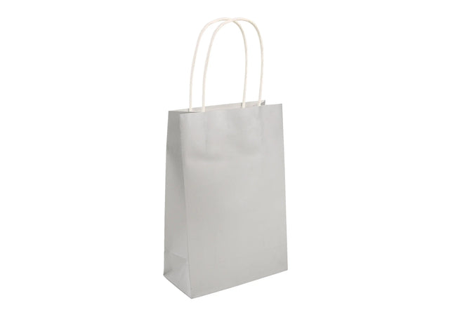 Silberne Tragetasche mit Griff, 14x21x7 cm - Elegante Handtasche TK Gruppe® Grosshandel 