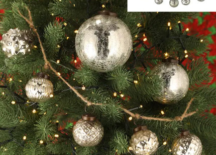 Silberne Weihnachtsgirlande mit Kugeln – Elegantes Baumornament, 50cm TK Gruppe® Grosshandel 