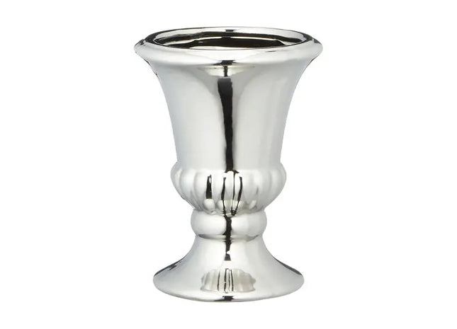 Silberne kleine Bodenvase, ca. 16cm Höhe | Elegante silberfarbene Dekovase | Moderne Bodendekoration TK Gruppe® Grosshandel 