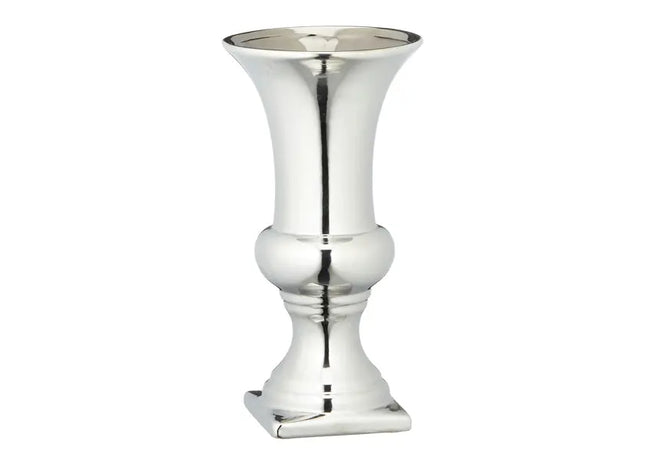 Silberne kleine Bodenvase, ca. 25cm Höhe | Elegante Dekovase | Silberfarbene Boden-Dekoration TK Gruppe® Grosshandel 