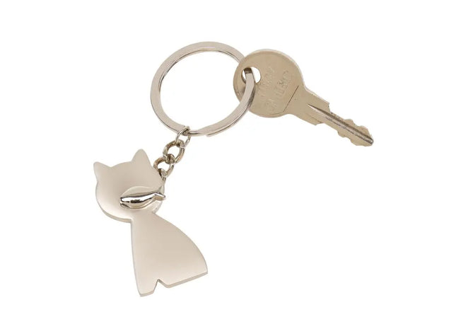 Silberner CAT Schlüsselanhänger – Katzenmotiv, Elegant & Charmant TK Gruppe® Grosshandel 