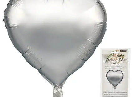 Silberner Folienballon in Herzform, ca. 45 cm – Stilvoll & Festlich TK Gruppe® Grosshandel 