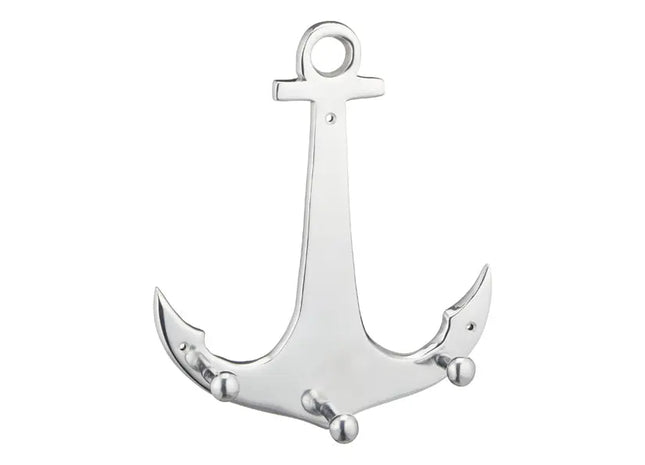 Silberner Garderoben-Anker, Ca. 27 cm Hoch - Elegantes Möbelzubehör TK Gruppe® Grosshandel 