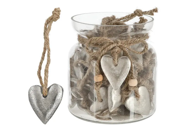 Silberner Herz-Anhänger aus Metall, 4cm - Elegantes Schmuckstück TK Gruppe® Grosshandel 