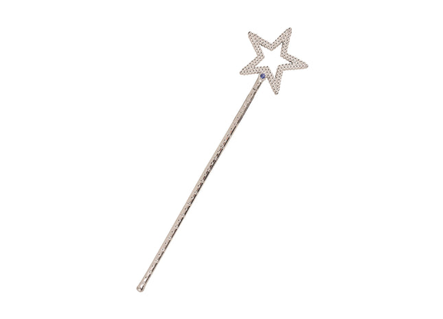 Silberner Stern-Zauberstab, 35 cm – bezauberndes Accessoire für Feen und Prinzessinnen TK Gruppe® Grosshandel 
