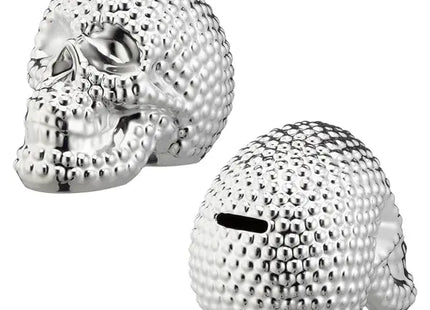 Silberner Totenkopf Spardose, ca. 12cm – Elegante Deko & Sparhilfe TK Gruppe® Grosshandel 