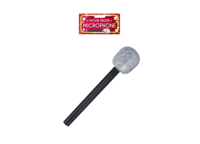 Silbernes Microfon 26Cm - Professionelles Studio- und Bühnenmikrofon TK Gruppe® Grosshandel 
