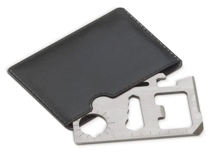 Silbernes Multi-Tool im Kunstlederetui - Elegant & Funktional für Unterwegs TK Gruppe® Grosshandel 