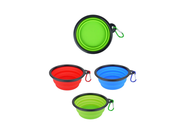 Silikon-Reisenapf – 3 verschiedene Farben – tragbarer Futternapf, 350 ml – praktisch für unterwegs TK Gruppe® Grosshandel 