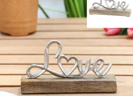 Silver Love Inscription on Pedestal, Approx. 15cm Height: Elegant Decorative Script TK Gruppe® Grosshandel 