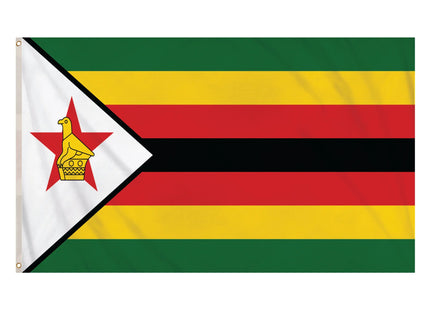 Simbabwe-Flagge 5 Fuß x 3 Fuß – Nationalflagge aus strapazierfähigem Polyester mit leuchtenden Farben TK Gruppe® Grosshandel 