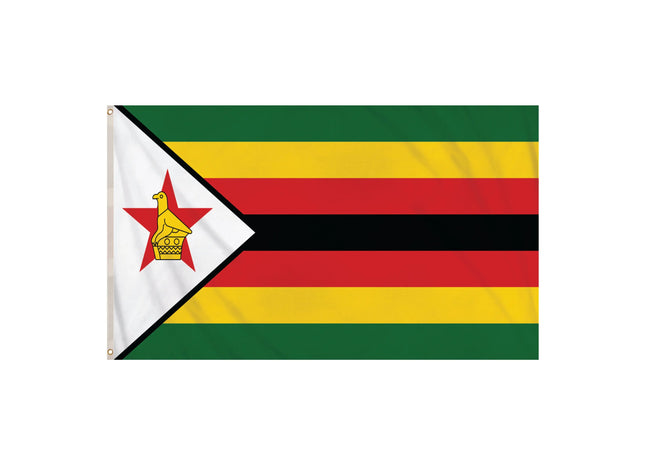 Simbabwe-Flagge 5 Fuß x 3 Fuß – Nationalflagge aus strapazierfähigem Polyester mit leuchtenden Farben TK Gruppe® Grosshandel 