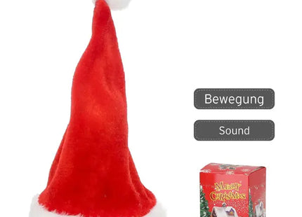 Singende Weihnachtsmütze - Animiertes Weihnachts-Accessoire, ca. 18cm hoch TK Gruppe® Grosshandel 