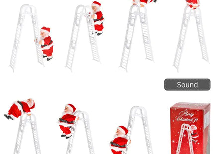 Singender und kletternder Santa mit Salto - Animierte Weihnachtsdeko, ca. 40cm hoch TK Gruppe® Grosshandel 