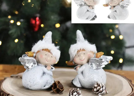 Sitzende Schutzengel Mädchen, 2er-Set, 10cm Hoch, Harmonische Deko TK Gruppe® Grosshandel 