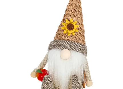 Sitzender Herbst-Wichtel aus Rattan - 17cm, rustikaler Akzent für Herbst- und Erntedekoration TK Gruppe® Grosshandel 