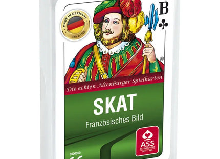Skat Kartenset, 33 Blatt in Schützendem Kunststoffetui - Klassisches Deutsches Kartenspiel TK Gruppe® Grosshandel 