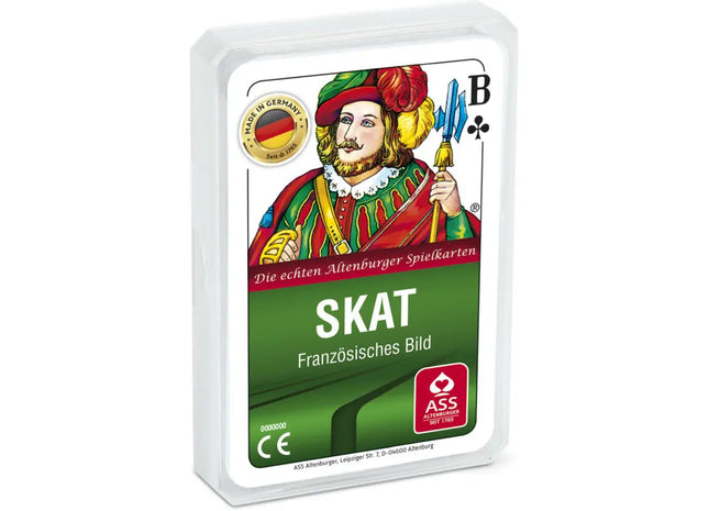 Skat Kartenset, 33 Blatt in Schützendem Kunststoffetui - Klassisches Deutsches Kartenspiel TK Gruppe® Grosshandel 
