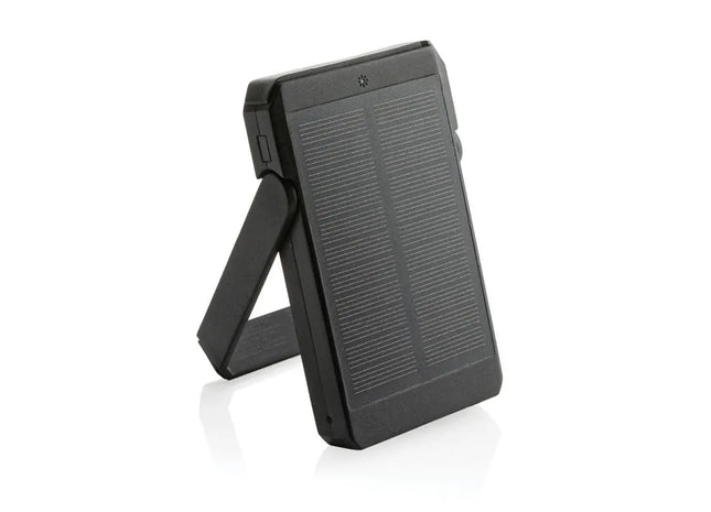 Skywave 5.000mAh Solar-Powerbank mit 10W Wireless-Ladung aus rPlastik - Schwarz TK Gruppe® Grosshandel 