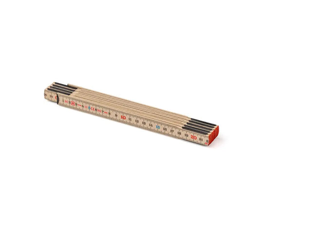 Slim Holzmaßstab mit schwarzen Stahlfedern - 2m - natur Präziser Holz Zollstock TK Gruppe® Grosshandel 