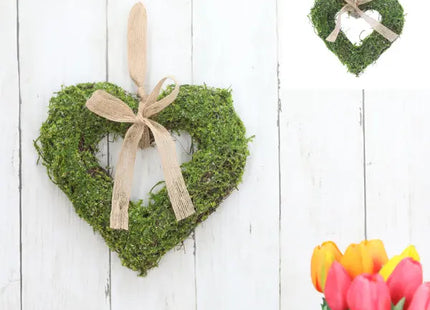 Small Moss Rabbit Door Hanger, 50cm High - Charming Easter Decor TK Gruppe® Grosshandel 