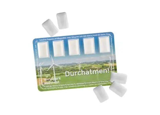 Smart Card mit zuckerfreien Kaugummi-Dragees – Individuell bedruckbar für frischen Atem und sorglose Genussmomente TK Gruppe® Grosshandel 