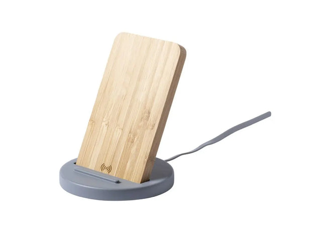Wiket Kabellose Ladestation/Smartphone-Ständer - Grau, Naturlook TK Gruppe® Grosshandel 