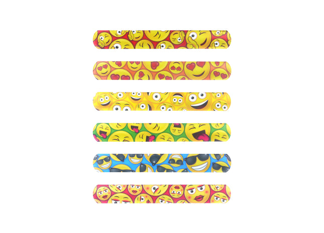 Smile Snap Armbander, 22x3 cm, 6 verschiedene Designs - Bunte Spaßarmbänder für Kinder TK Gruppe® Grosshandel 