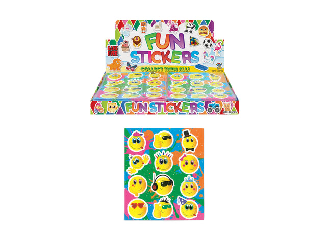 Smiley-Aufkleber, 10 x 11,5 cm, 12er-Pack, fröhliche Emoji-Aufkleber zum Basteln und Dekorieren TK Gruppe® Grosshandel 
