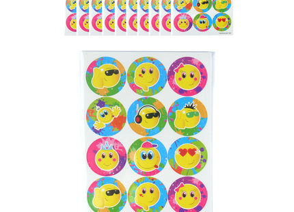 Smiley Face Aufkleber, 2,5 cm, 18 Stück Pro Blatt, Fröhliche Emoji Sticker TK Gruppe® Grosshandel 