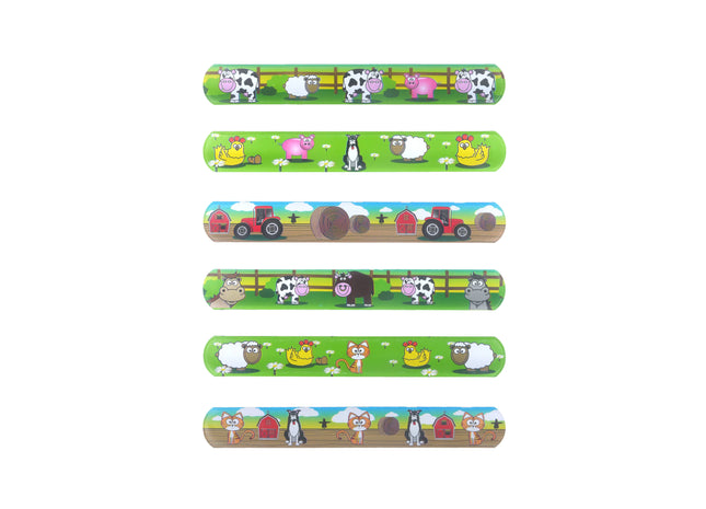 Snap Armbänder 'Bauernhof', 22x3 cm, 6 Designs - Kinderaccessoires TK Gruppe® Grosshandel 