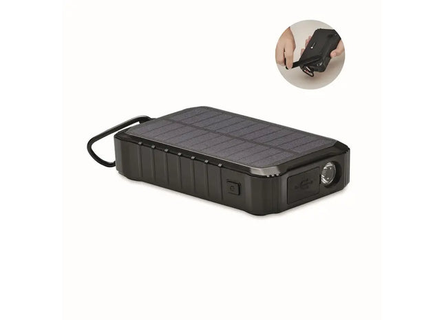 Solar-Dynamo-Ladegerät DYA - Schwarz Tragbares Ladegerät für unterwegs TK Gruppe® Grosshandel 