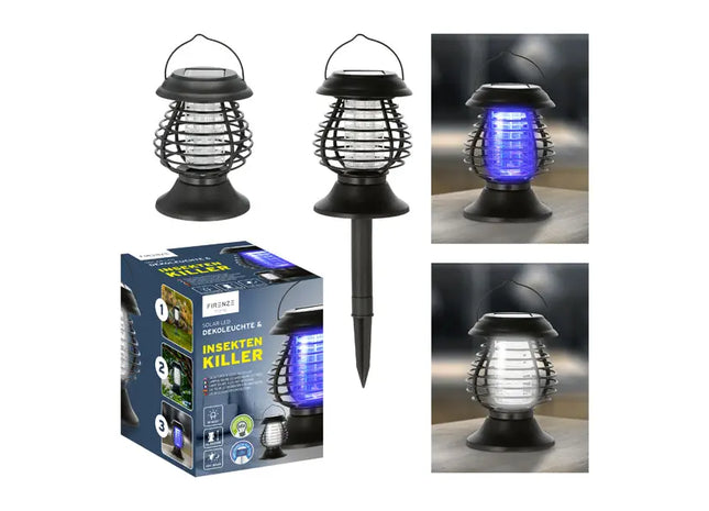 Solar-LED-Dekoleuchte & Moskito-Killer 4 in 1 - Gartenlicht mit Insektenabwehrfunktion TK Gruppe® Grosshandel 