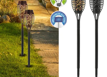 Solar LED Fackel mit Flammeneffekt, 50cm Hohe Gartenbeleuchtung TK Gruppe® Grosshandel 