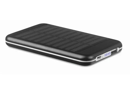 Solar Powerbank 4000 mAh SOLARFLAT - Schwarz Tragbare, Umweltfreundliche Ladestation TK Gruppe® Grosshandel 