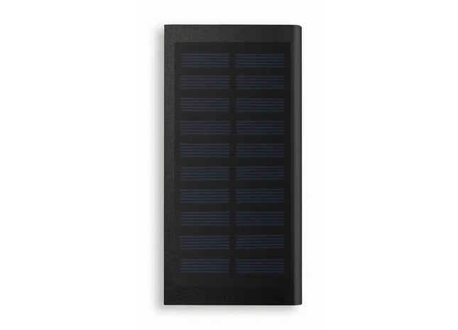Solar Powerbank 8000 mAh SOLAR POWERFLAT - Schwarz Tragbare, Umweltfreundliche Ladestation TK Gruppe® Grosshandel 