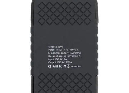 Solar Powerbank Aurora - Schwarz Stilvolle, Umweltfreundliche Ladestation für Unterwegs TK Gruppe® Grosshandel 