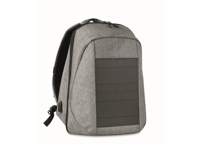 Solar Rucksack TOKYO SOLAR - Schwarz Stilvoller, Umweltfreundlicher Rucksack mit Solarmodul TK Gruppe® Grosshandel