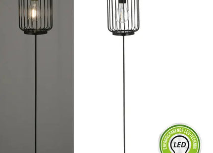 Solarbetriebene LED-Lampe mit Stangen - Schwarz, Steckdose, ca. 100cm Höhe: Effiziente Beleuchtung im Freien TK Gruppe® Grosshandel 