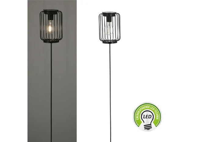 Solarbetriebene LED-Lampe mit Stangen - Schwarz, Steckdose, ca. 100cm Höhe: Effiziente Beleuchtung im Freien TK Gruppe® Grosshandel 