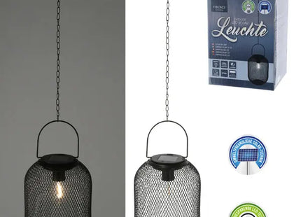 Solarbetriebene LED-Lampe, Netzanschluss, Schwarz, Hängevorrichtung, groß, ca. 70cmH: Außenbeleuchtungslösung TK Gruppe® Grosshandel 