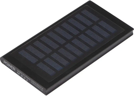 Solarbetriebene Metall Powerbank 8.000mAh in Schwarz – Nachhaltige Energielösung TK Gruppe® Grosshandel 