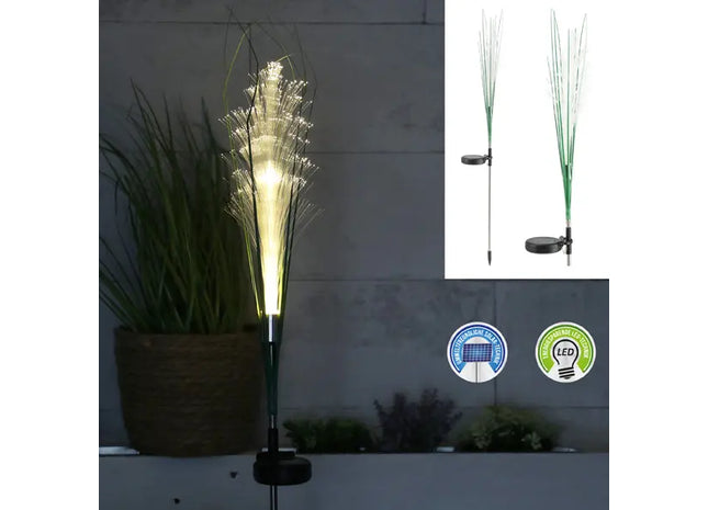 Solarbetriebener LED-Gartenpfahl, Pampasgras-Design, ca. 78cm Höhe: Außenbeleuchtungslösung TK Gruppe® Grosshandel 