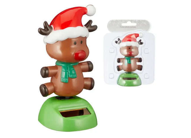 Solarbetriebener Wackel-Elch – Umweltfreundliches Schreibtischspielzeug, 10cm Hoch TK Gruppe® Grosshandel 