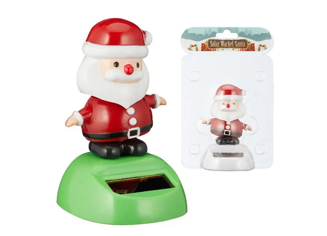 Solarbetriebener Wackel-Weihnachtsmann – Umweltfreundliche Festtagsdeko, 8cm Hoch TK Gruppe® Grosshandel 