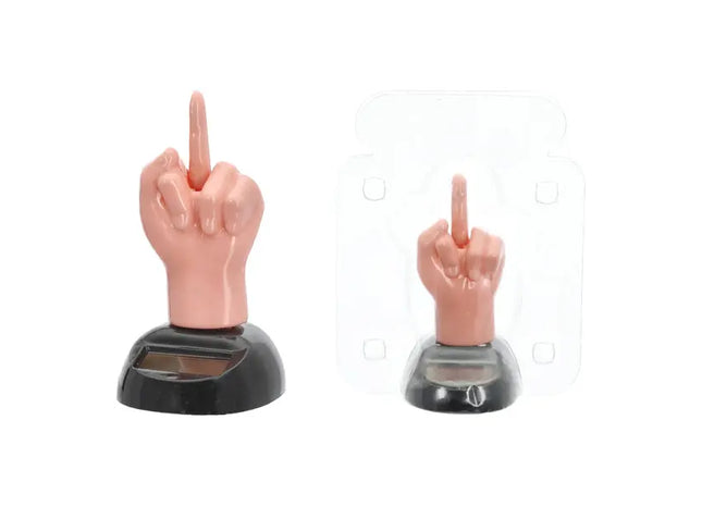 Solarbetriebener Wackelfigur Mittelfinger, Schreibtischspielzeug, 10cm TK Gruppe® Grosshandel 