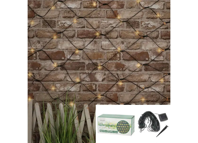 Solarbetriebenes LED Lichternetz, 80 Leuchten, ca. 180x120 cm – Effiziente Beleuchtung TK Gruppe® Grosshandel 