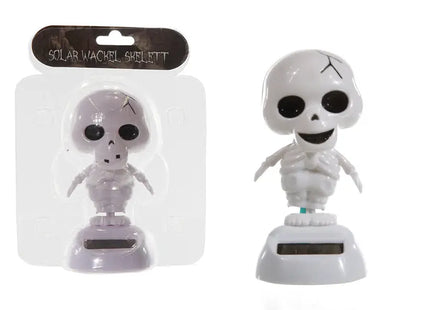 Solarbetriebenes Wackel-Skelett – Umweltfreundlich, Weiß, 10cm Hoch TK Gruppe® Grosshandel 